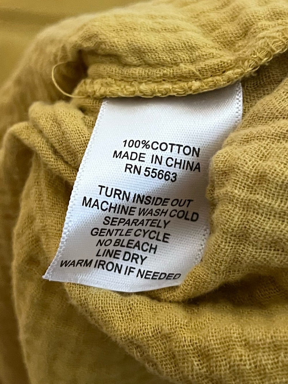 Jones New York 100% Cotton Gauze Mustard Yellow Relaxed Tunic Top Sz L - Picture 10 of 11